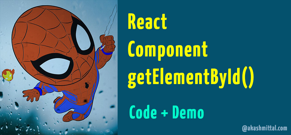 react component get element by id code example demo