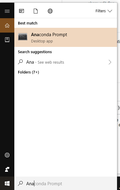 Open Anaconda Prompt